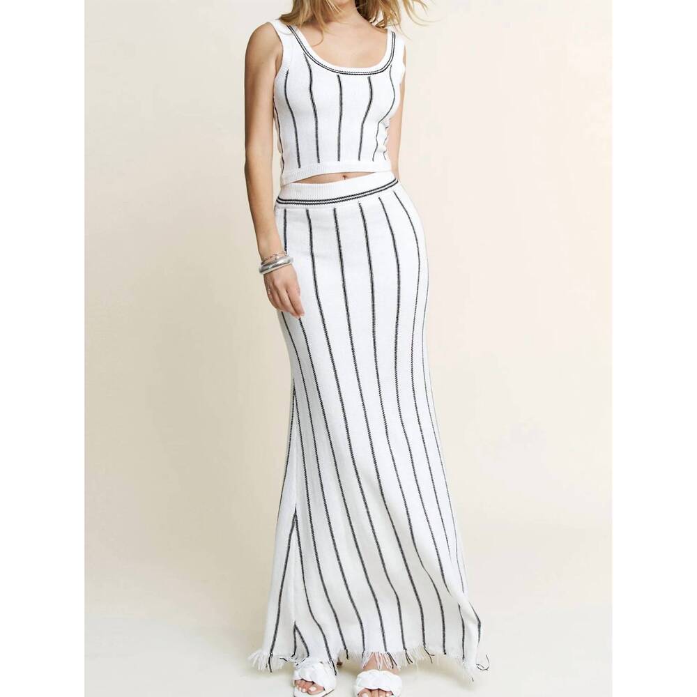 NEW HERSY charlotte maxi skirt set in white